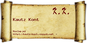 Kautz Kont névjegykártya